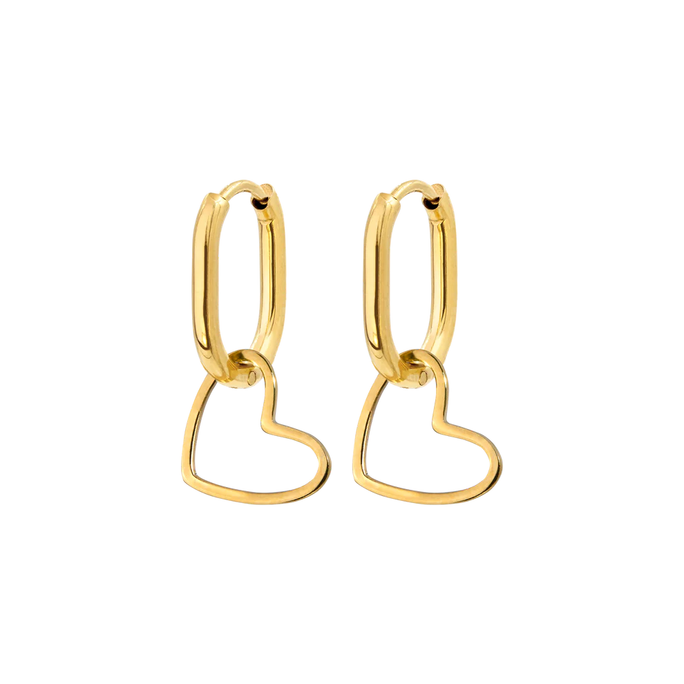 Simple Love Oval Hoops Baby Gold